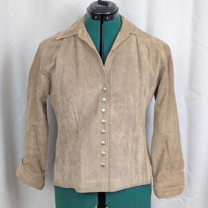 Ladies' Snap Button Suede jacket Petite Small